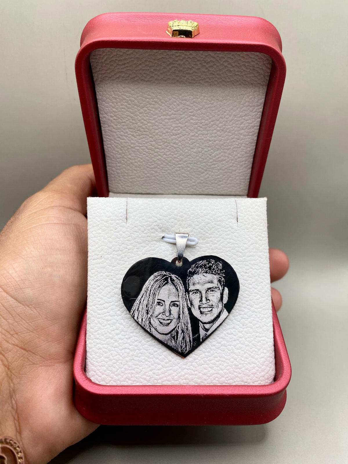Fotograbado Corazón de Plata 3,5 cm | Todo Grabado Chile