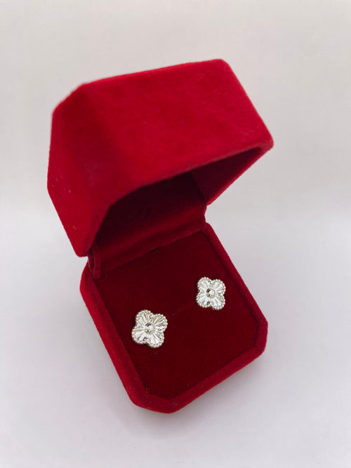 Aros de Plata Italiana Ley 925 ESTILO TREBOL – Calidad Garantizada